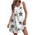 thumbnail image 2 of Ovzne Robes d'Été pour Femmes Robe pour Femme Mode d'Été pour Femmes Poche Imprimé Sans Manches Robe à Col en V Robe Grande Taille Robe Imprimée Liquidation, 2 of 5
