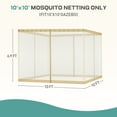 thumbnail image 3 of Aoodor Universal 10 x 10 ft. Gazebo Replacement Mosquito Netting Screen 4-Panel Sidewalls with Double Zipper for Patio Backyard Deck and Lawns (Only Netting), 3 of 9
