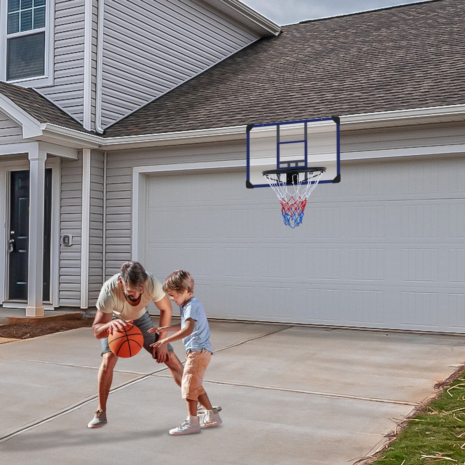 KL KLB Sport 35” Basketball Backboard and Rim Combo, Wall Mounted Basketball Hoop with Shatterproof Backboard for Outdoor Indoor