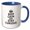 Blue/White, variant on 3drose, Keep Calm and Stay Curious Typography - Discovery Quote with Crown, 15oz Two-tone Yellow Mug