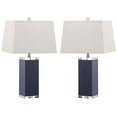 thumbnail image 3 of Safavieh Lighting Collection Deco Leather Navy 25.5-inch Table Lamp (Set of 2), 3 of 5