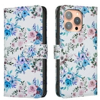 ELEHOLD Flip Wallet Phone Case For iPhone 7 / 8 / SE 2022 & 2020, Cute Butterfly Floral PU Leather Elegant Folio Design Card Slots, Kickstand Magnetic ClosureShockproof Case Cover ,F