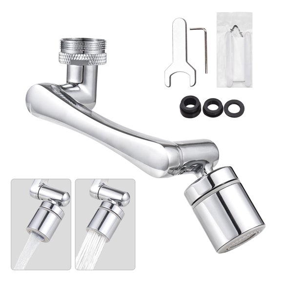 Aoresac Universel Pivotant Extenseur de Robinet 1440 ° Rotatif Aérateur avec 2 Modes de Sortie d'Eau Anti-Éclaboussures pour Évier de Salle de Bains & Évier de Cuisine Multifonctionnel Extension Robinet