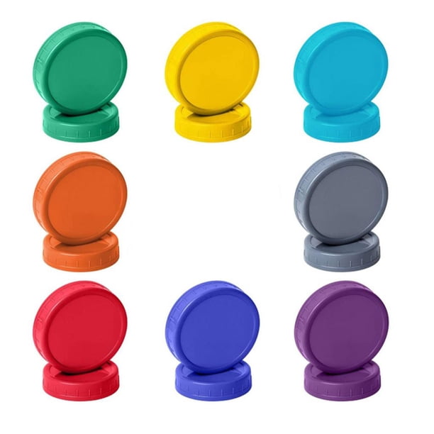 Bearachild Paquete de 16 tapas de tarro de lata portátil 8 colores mantenimiento fresco interior cocina fruta jugo de leche azúcar nevera tapas Cocina y Comedor Mostrar como imágenes Tipo 1