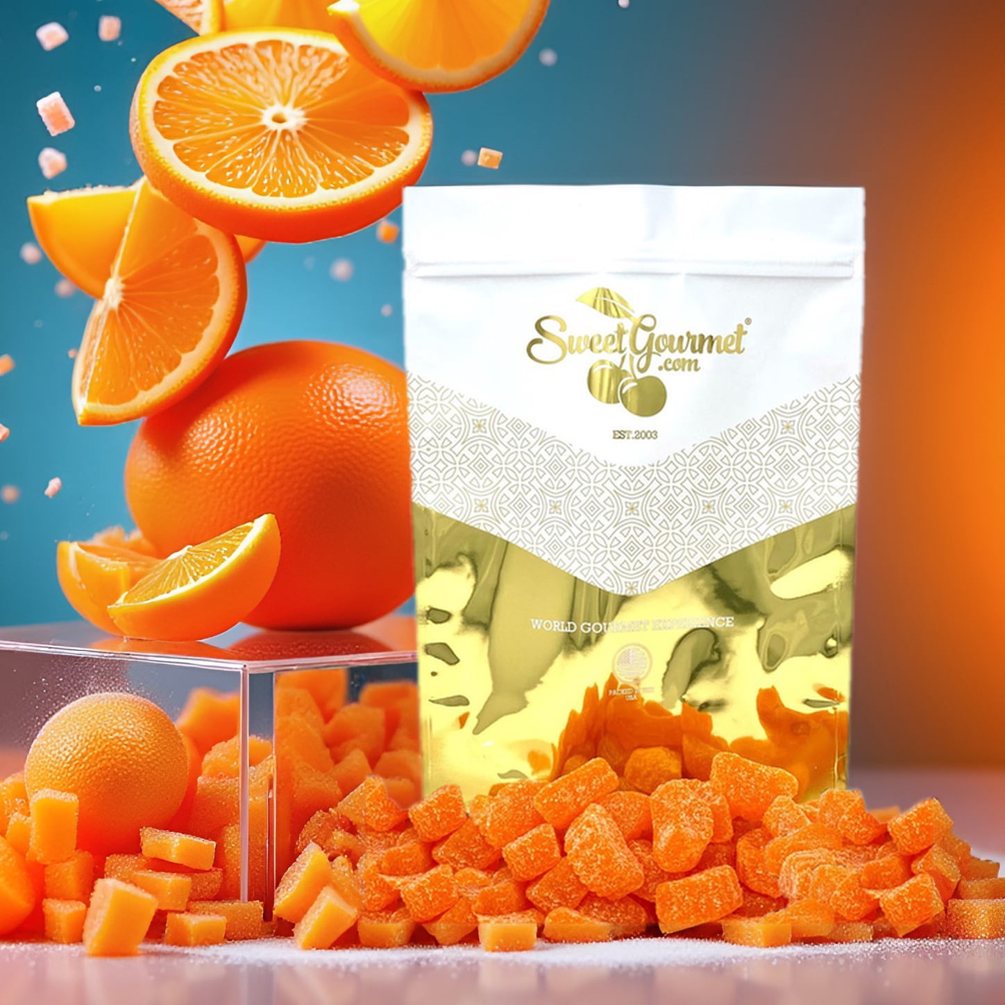 SweetGourmet Orange Fruit Slices, Sugar Coated Jelly Candy, 5-Pound Bulk Bag, Naturally Flavored, Gluten-Free
