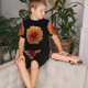 thumbnail image 4 of Balery Orange Dalia Conjunto de Pijama Infantil de Manga Corta con Estampado – Ropa de Dormir de Algodón Suave-3X-Large, 4 of 6