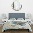 thumbnail image 3 of Designart "Elegant Blue Blossom I" Flowers Bedding Covert Set - Traditional Blue Floral Bed Set With 2 Shams, 3 of 6