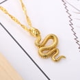 thumbnail image 2 of Jinsinto Rétro Vintage en Acier Inoxydable Serpent Style Cocktail Parti Pendentif Collier-Or, 2 of 7