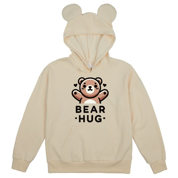 Bear Hug Youth Girl's Tofu Long Sleeve Cosplay Hoodie With 3D Ears-Medium