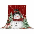 thumbnail image 2 of Christmas Snowman Throw Flannel Blanket 40x50In Winter Christmas Tree Cardinals Snow Red Super Soft Cozy Bed Blanket, Lightweight Plush Fuzzy Bed Throw for Bedroom Sofa Couch Living Room, 2 of 4