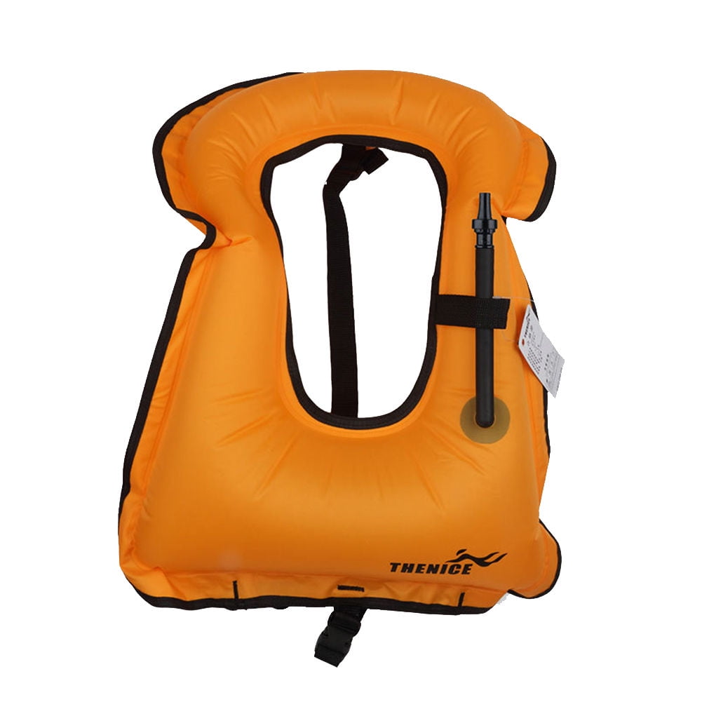 Water Sports Kids Inflatable Life Jacket Vest for Snorkeling Surfing Boating Swimming Orange by