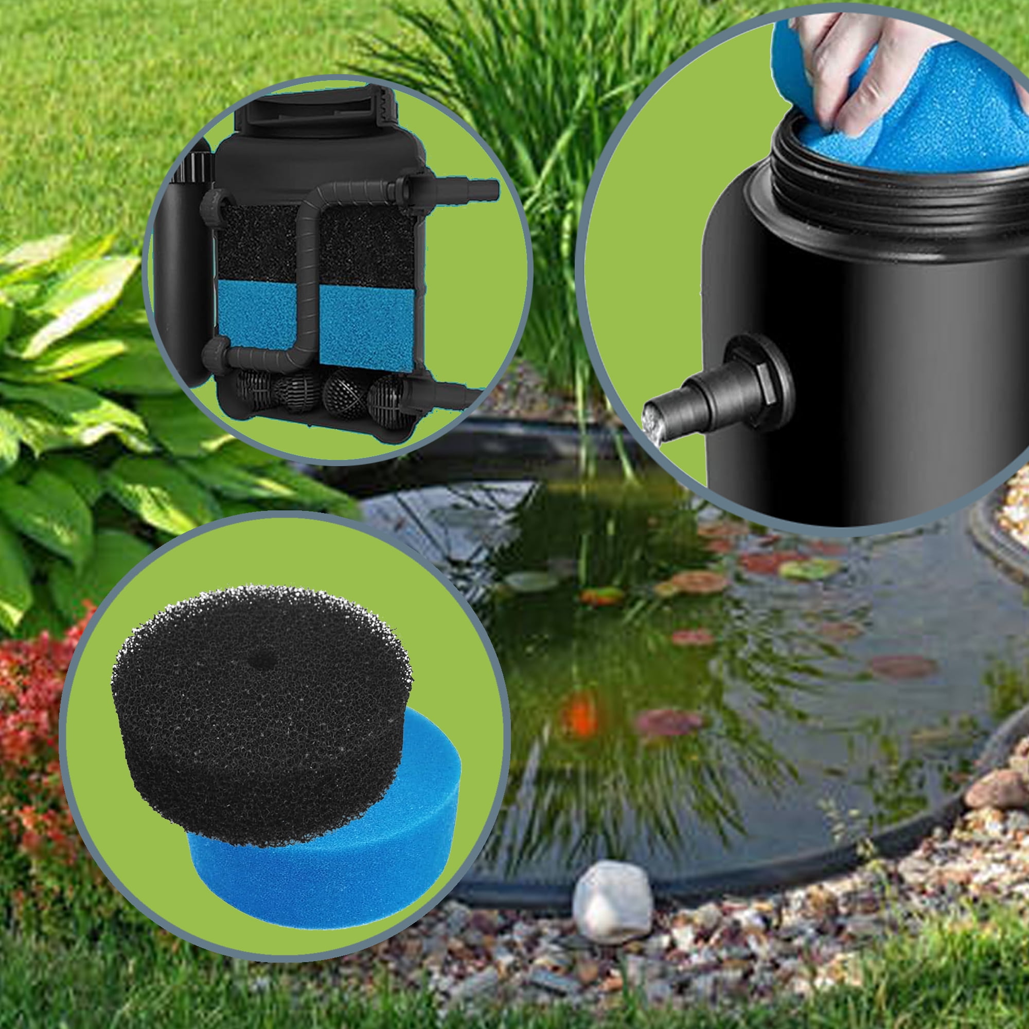 Qzbhct Sponge Filters Pads for Pond Boss Pump Pre-Filter 871980012549 032264 Qfp900 Qfp1250Uv, 2 Pack