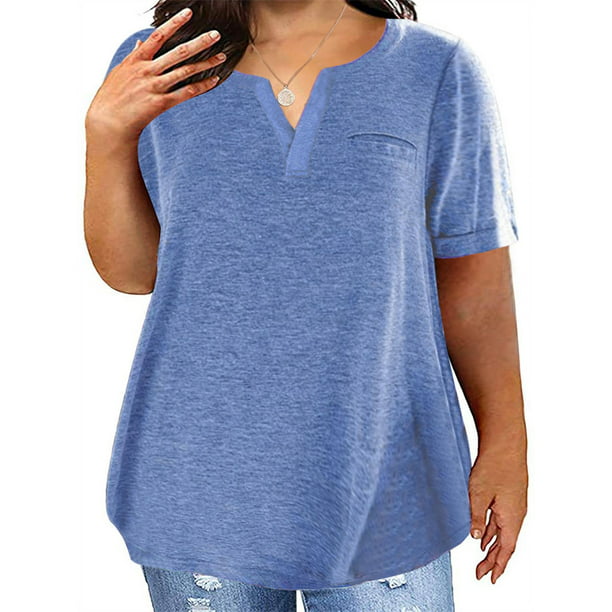 Eurivicy Women's Plus Size T Shirts Summer Short Sleeve Pullover Tunic ...