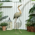 thumbnail image 2 of Outsunny Heron Garden Statue, Steel Bird Statue for Lawn, Mixed Colour, 2 of 10