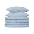 thumbnail image 2 of 650 Thread Count 100% Egyptian Cotton Solid Duvet Cover & Pillow Shams, 3-Piece Duvet Cover Set by Blue Nile Mills – Full/Queen, Baby Blue, 2 of 7
