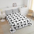 thumbnail image 4 of Erosebridal Modern Abstract Patchwork Bedding King Comforter Set, Abstract White Black Down Comforter Ultra Soft 3 Pieces, 4 of 8