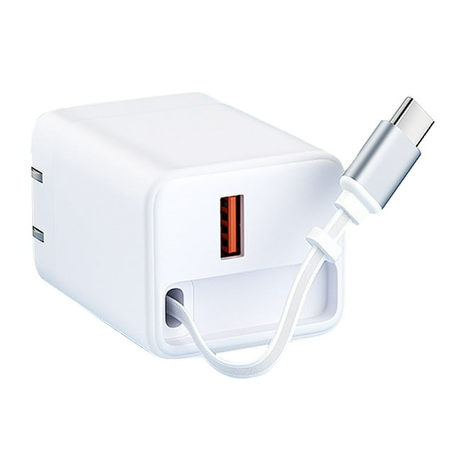 40W Port USB C and A Wall Charger Block with Retractable Compact Fast Charging Adapter for Multiple Devices FCC Certified Universal Power