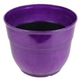thumbnail image 2 of Garden Elements Indoor/Outdoor Glazed Brushed Happy Plastic Planter, Large, Dark Purple, 15", 2 of 5
