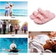 thumbnail image 5 of Diapositivas de burbujas de masaje para mujeres y hombres, sandalias divertidas con correas dobles de burbujas de lichi para adultos, para dormitorio, spa, gimnasio, playa (rosa), 5 of 5