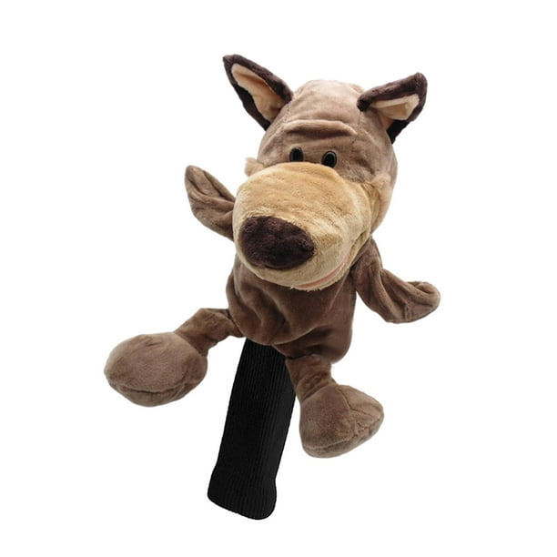 Fundas de felpa suave para la cabeza del driver del palo de golf, lindas cubiertas superiores de madera, accesorios para Lobo