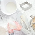 thumbnail image 3 of EeaseCA Square Mousse Mold Stainless Steel Cake Ring Mousse Cutter Cake Mold Dessert Ring Pastry Mould Baking Tool (Silver 8 Inch), 3 of 8