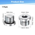 thumbnail image 3 of Uxcell 1-Pack Tapón de ajuste de tubería de cabeza hexagonal interior M20x1.5mm, tapón de socket de acero inoxidable con anillo de sellado, 3 of 6