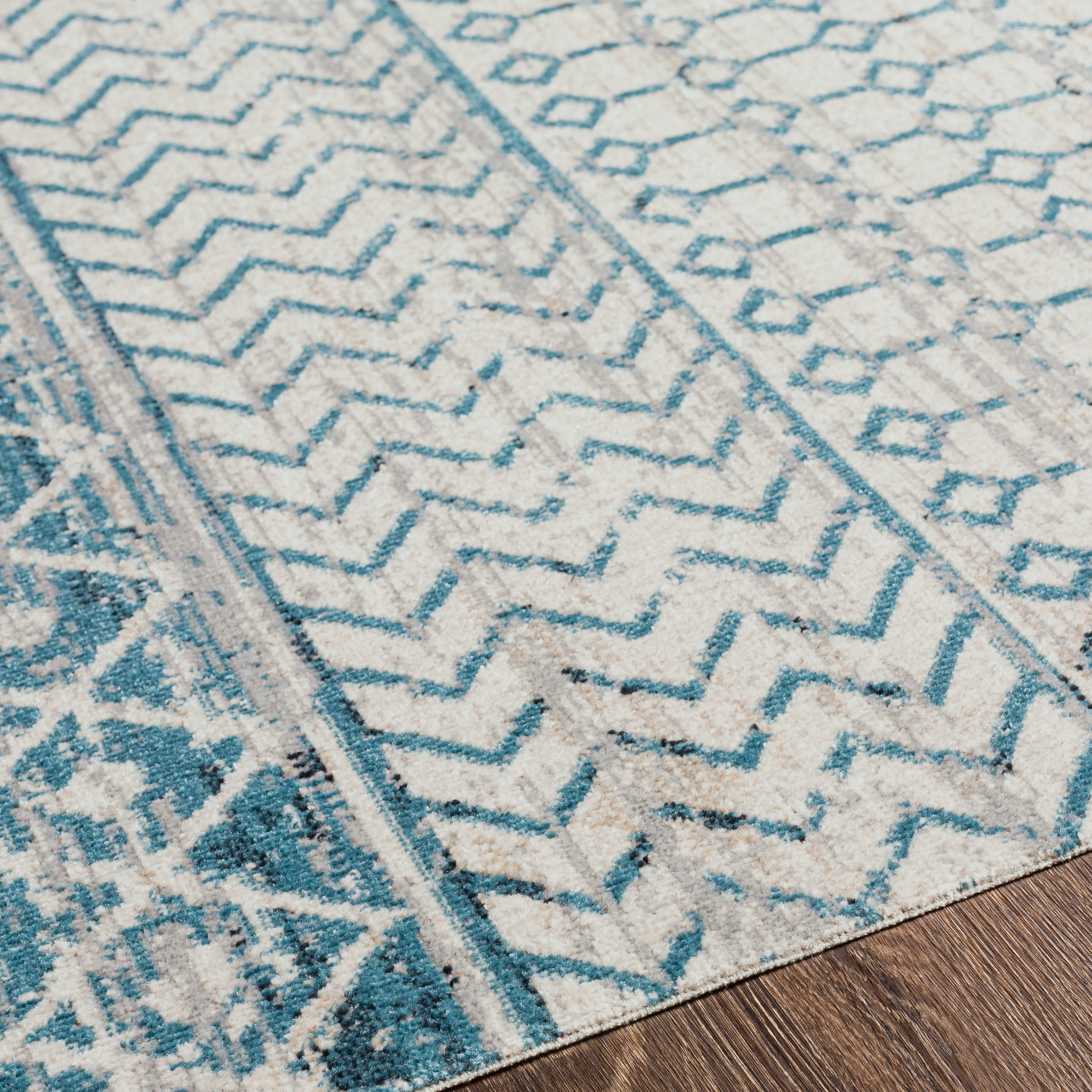 Livabliss Washable Rugs for Living Room, 3x7 Lavadora Global Ink Blue Runner Area Rug, Bedroom Dining Room Home Decor Stain Resistant Carpet (2'7" x 7'3" Runner)