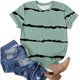thumbnail image 3 of ICHUANYI Clearance Women's Fashion Comfortable Casual Round Neck Short Sleeve Print Top Blouse(Green, XXL) ICHUANYI WER2023081110976, 3 of 4