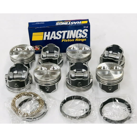 .040" over size Flat Top Pistons and Moly Rings compatible with SBC 350 SB 5.7L 5.7 H345DCP (Bore diameter 4.040")