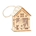 thumbnail image 3 of Adorno navideño de madera para casa, colgante para de Navidad 2023, con decoración de luz de vela que cambia automáticamente en 4 colores Patrón de Papá Noel, 3 of 9