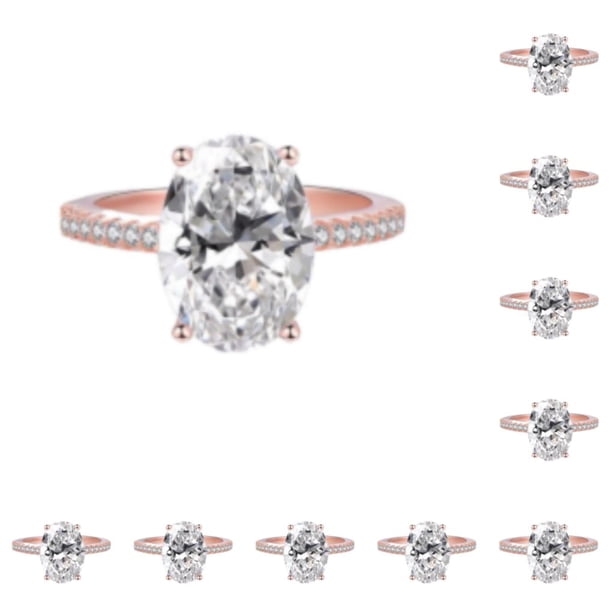 Anillos de boda de moda Sonducket para mujer Anillo de compromiso de aleación oro rosa Número 5.1