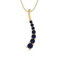 thumbnail image 2 of 0.48 ct Brilliant Round Cut Blue Sapphire 18K Yellow Solid Gold Everyday Affordable Designer Necklace Pendant with 16" Chain, 2 of 6