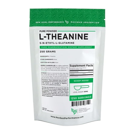 L-Theanine Powder 250g (8.8oz) - Energy - Stress Anxiety - Mood