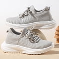 thumbnail image 6 of enyan Little Boys Girls Soft Strap Mesh Jogger Athletic Sneakers (Little Kid/Big Kid) Light Gray,4, 6 of 7