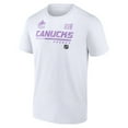 thumbnail image 2 of Men's White Vancouver Canucks NHL Hockey Fights Cancer T-Shirt, 2 of 3