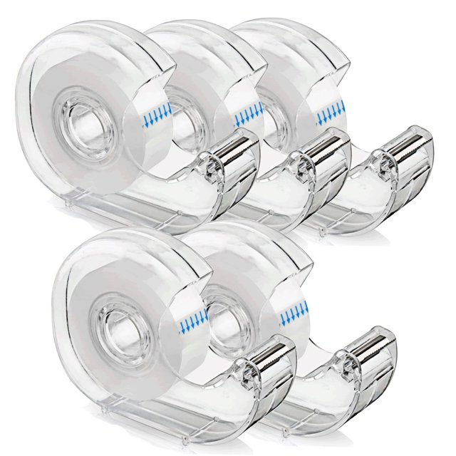 Cinta adhesiva transparente KIDMEN para oficina, hogar y escuela (5 rollos)
