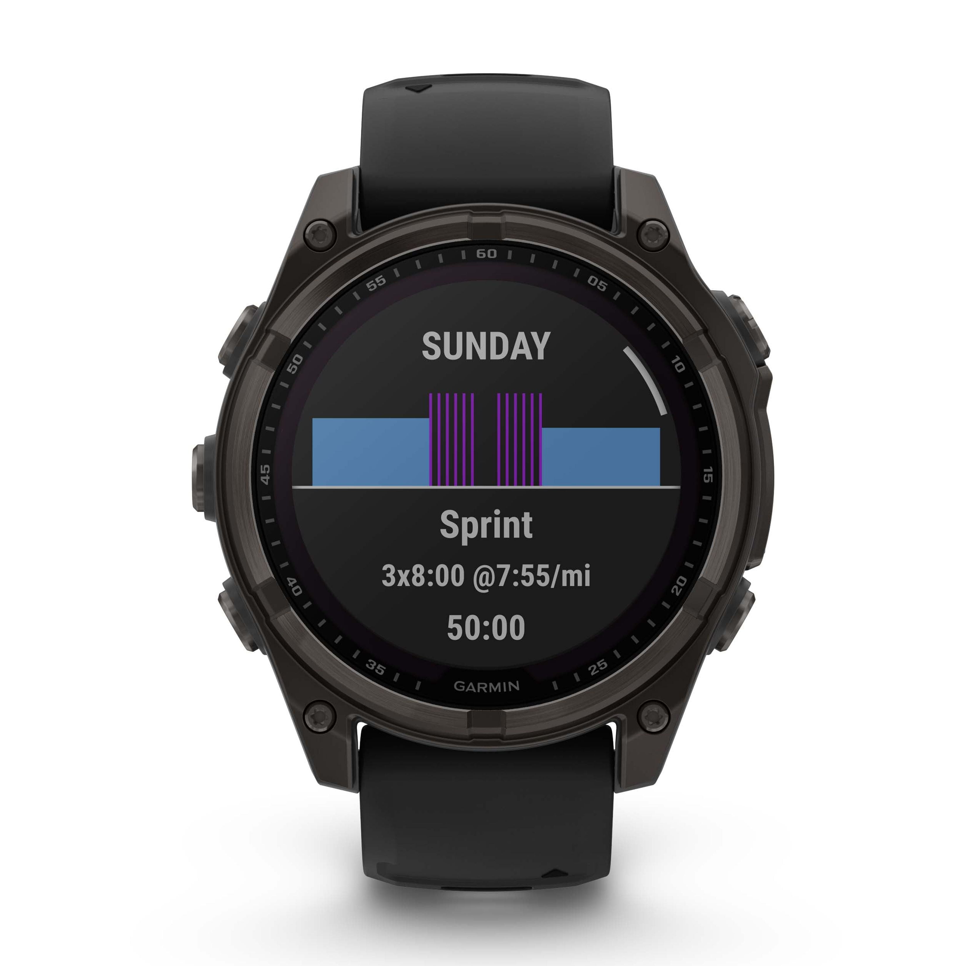Garmin Fenix 8 47 mm Multisport GPS Smartwatch, Solar, Sapphire, Carbon Gray DLC Titanium with Black/Pebble Gray Silicone, Built-in LED Flashlight with Wearable4U White EarBuds Bundle