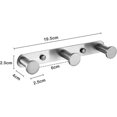 thumbnail image 5 of Gancho para toallas de pared con ganchos de acero inoxidable 304, ganchos para toallas de pared para puertas de baño y cocina (3 ganchos, cepillado), 5 of 5
