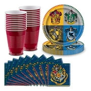 Harry Potter Party Supplies for 32 - Large Dinner Plates 9?, Luncheon Napkins 6.5?, Plastic Cups 16oz. - Great for Harry Potter & Wizard Themed Birthday Party Decor & Tableware