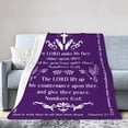 thumbnail image 2 of Yibo Christian Gift Blanket Purple Cross Religious Gift With Bible Scripture Birthday Gift For Women Mother Aunt Friend Sisters, 2 of 5