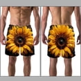 thumbnail image 3 of luoweisi Men's Beach Shorts Quick Dry Swim Trunks with Mesh Lining Sunflower M, 3 of 5