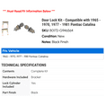 thumbnail image 2 of Door Lock Kit - Compatible with 1965 - 1970, 1977 - 1981 Pontiac Catalina 1966 1967 1968 1969 1978 1979 1980, 2 of 2