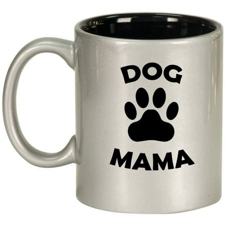 

Dog Mama Funny Dog Mom Mother Ceramic Coffee Mug Tea Cup Gift for Her Women Sister Daughter Cute Funny Family Girlfriend Birthday Anniversary Pet Mom Puppy Dog Lover (11oz Silver)