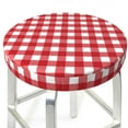 thumbnail image 3 of Haiem Red Checkboard Cushion Round Bar Chair Seat Cover Bar Chair Cushion Covers Elastic Washable Bar Chair Cover,Protects from Scratches and Stains-12 inch, 3 of 7