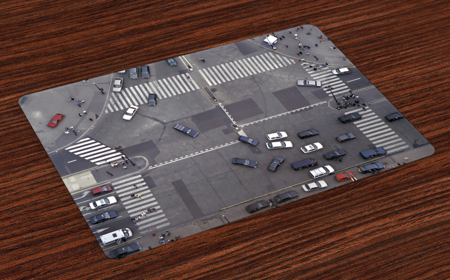 Urban Placemats Set of 4 Road Intersection Paris France Modern City