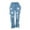 Blue, variant on Viikei Womens Pants Clearance Plus Size Pants Tattered Fringed Jeans Personality Street Trend Denim