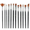 thumbnail image 1 of 12pcs Nylon Hair Drawing Brush Various Specification Short Rod Drawing Pens for Gouache Oil Painting, 1 of 11
