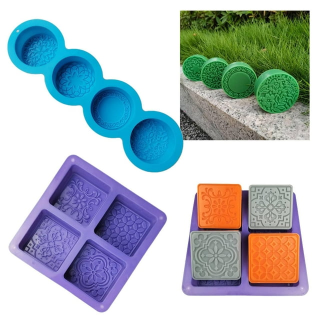 de silicona para jabón de 2x4 cavidades, bandeja antiadherente para pasteles artesanales DIY BLESIY moldes de jabón