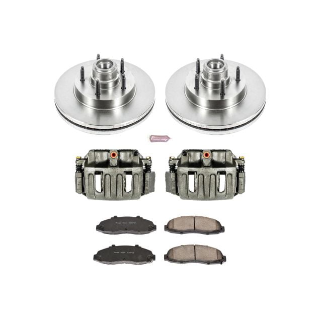 PowerStop Front Stock Replacement Brake Pad and Rotor Kit with Calipers Fits: FORD Select Models KCOE1863A