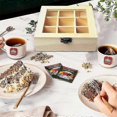 thumbnail image 5 of 9-Compartment Tea Organizer with Glass Lid, Clear Top Multipurpose Storage Container for Tea Bags and More, 5 of 5